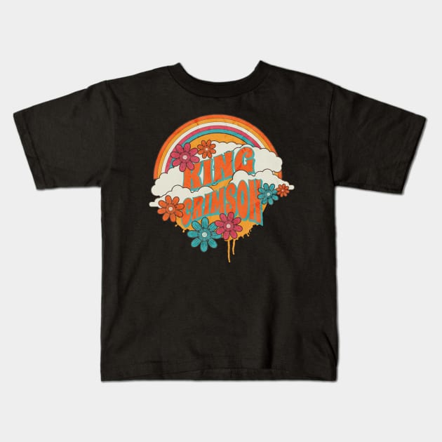 Retro Rainbow // King Crimson Kids T-Shirt by sansxart